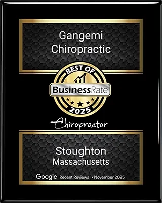 Gangemi Chiropractic — Best of 2025 Chiropractor, Stoughton, Massachusetts award plaque